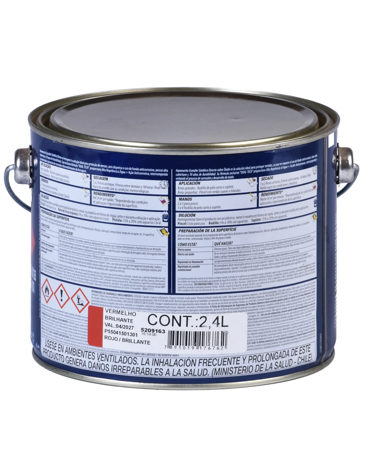 HAMMERITE LISO BRILLANTE 2,4 Lts - Imagen 2